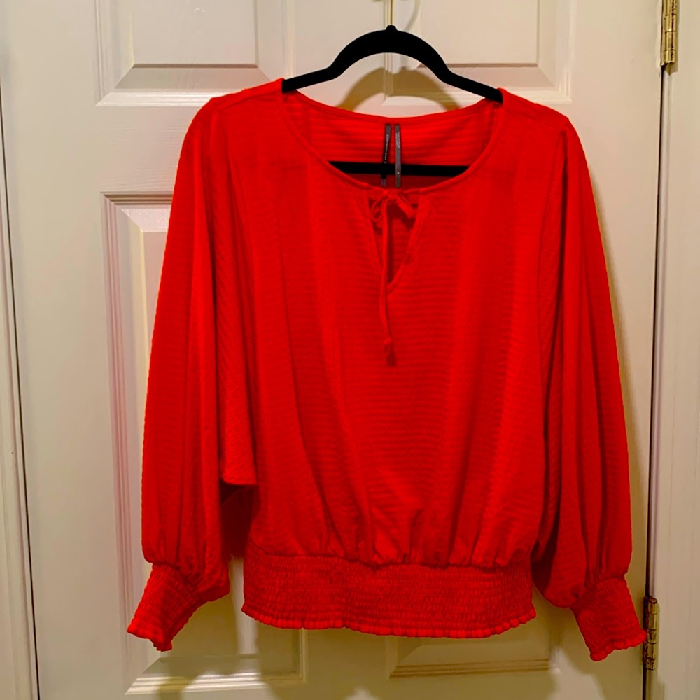 Beautiful red top with great detail, worn once. Anthropology top,